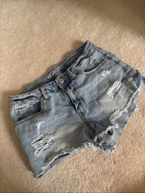 Women’s “Bluespice” Distressed Denim Shorts